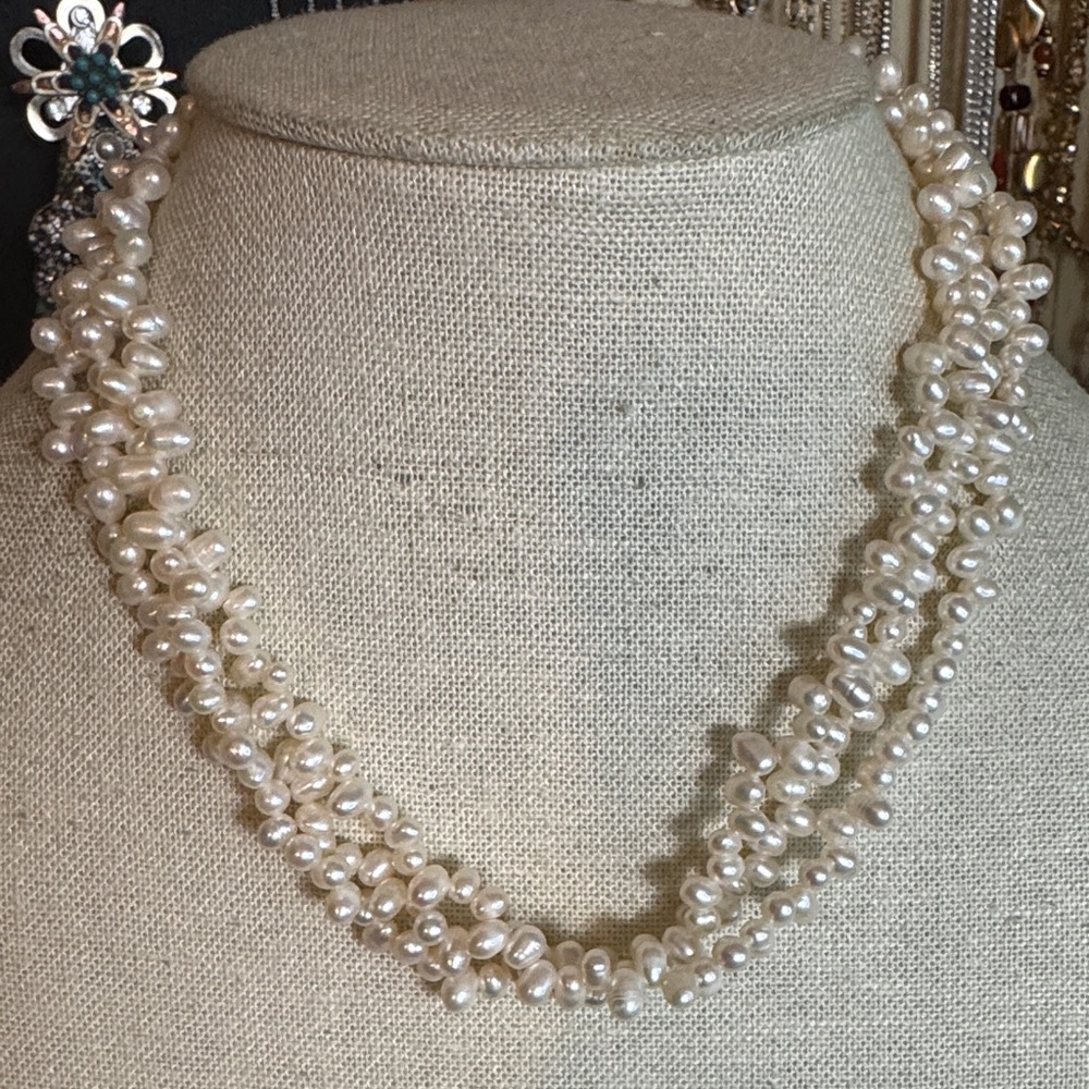 Freshwater Pearl Triple Strand Necklace